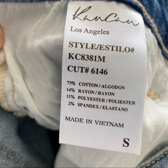 Kancan Medium-Light Wash Distressed 5.5" Inseam Denim Jean Shorts, size Small - Picture 16 of 16